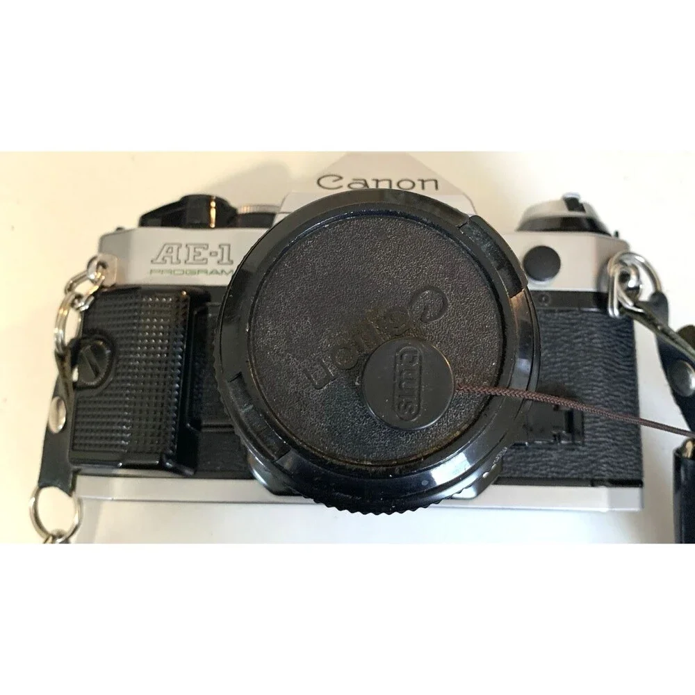 Canon AE-1 Program SLR 35mm Film Camera w/ 50mm F/1.8 Lens & Camera Bag & More